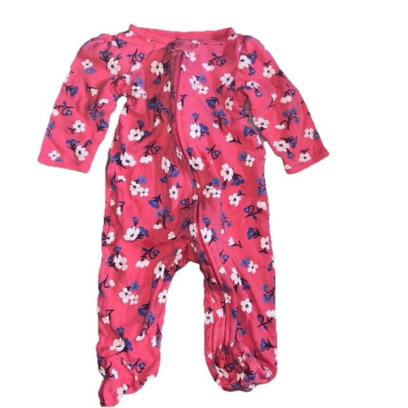 Baby Girl Footie Pajamas Long Sleeve Bodysuits Lot Size 3-6 Months 2 Way Zipper - Picture 3 of 11